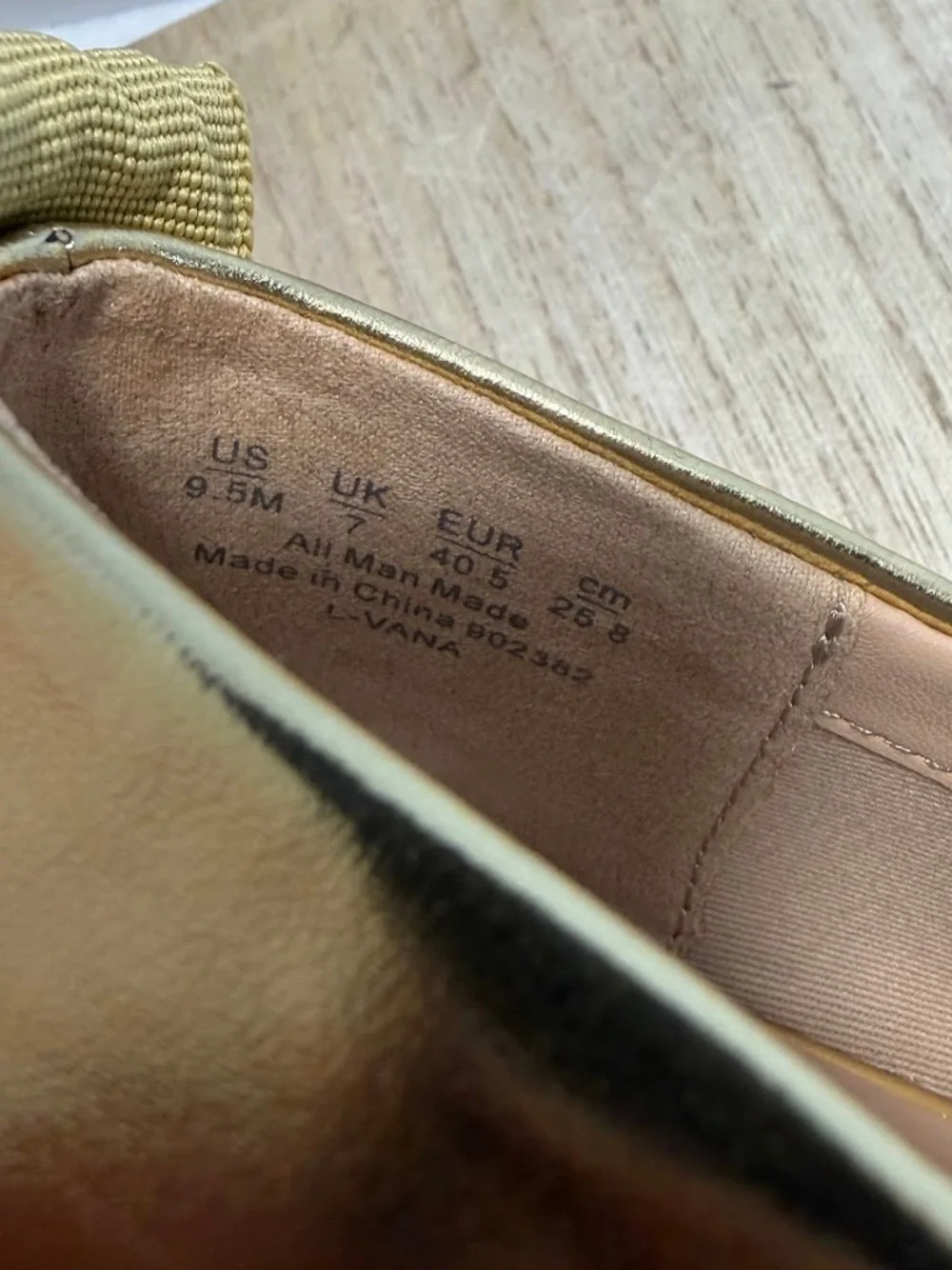 NWOT Franco Sarto Gold Metallic Square Toe Ballet Flats Womens 9.5M